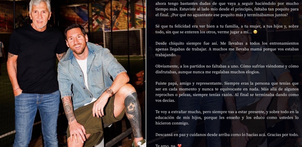Messi despidió a su padre con una carta: “No sé cómo seguir”